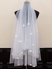baratos Véus de Noiva-Uma Camada Contemprâneo / à moda Véus de Noiva Véu Cotovelo com Pétala Tule