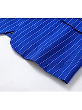 preiswerte Herrenblazer-Herren Abschlußfeier Abendkleidung Blazer Geschäft Formeller Abend Hochzeitsfeier Nur oben Mode Lässig Sommer Frühling &amp; Herbst Polyester Streifen Tasche Lässig / Alltäglich Einreihig Blazer Schwarz