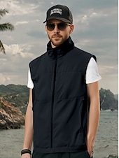 cheap Men&#039;s Golf Clothing-Men&#039;s Golf Jacket Black White Navy Blue Sleeveless Outerwear Golf Attire Clothes Outfits Wear Apparel