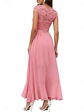 tanie Prosta sukienka-Sukienka na graduacje dla kobiet Sukienka maxi Jednolity kolor Sukienka balowa Sukienka w kształcie litery A Sukienka Fit and Flare Elegancka Formalna Półformalna Gość na wakacje Zaręczyny Przyjęcie