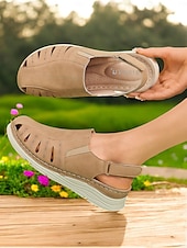 preiswerte Komfortsandalen-Slingback-Freizeitsandalen für Damen – geschlossene Schuhe mit Cut-out-Design, bequem für den Alltag und Frühlings-/Sommeranlässe