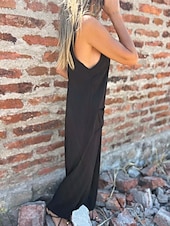 abordables Mono-Mujer Normal Mono Activo Color sólido Sin Mangas Escote en U Botones Bolsillo Vacaciones Diario Ajuste regular Negro Blanco Azul Piscina Verano