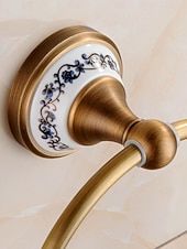 Недорогие Держатели для полотенец-держатель для полотенец из матовой латуни, старинная вешалка из латуни, держатель для полотенец для рук, для ванной комнаты, кухонные принадлежности, настенный, дизайн из фарфора