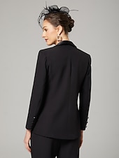 preiswerte Hosenanzüge für Mama-Hosenanzug der Brautmutter Eleganter Hemdkragen knöchellang dehnbare Chiffon lange Ärmel mit Knöpfen einfarbig 2025