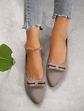 baratos Sapatilhas de mulher-sapatilhas femininas de bico fino com laço – sapatilhas de balé elegantes e respiráveis para uso no escritório e casual