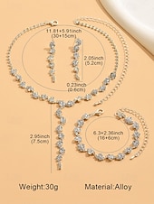 cheap Women&#039;s Necklace-Gold Rhinestone Jewelry Set – Elegant Necklace, Bracelet, and Ring Set for Women, Perfect for Formal Events, Weddings and Special Occasions