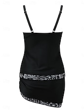 billiga Tankinis-Dam Badkläder Tankini 2 st Kjol Baddräkt Öppen rygg Hög midja Semester Standkläder Blommig Leopard V-hals Ärmlös Baddräkter