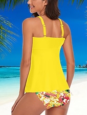 abordables Robes de bain-Femme Maillots de Bain Tankini Maillot de bain Actif Le style mignon Plein Sans Manches Maillots de bain