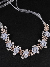 billige Bryllupshodeplagg-pannebånd Tøy Bryllup Elegant Årgang Med Perle Blomster Hodeplagg Hodeplagg