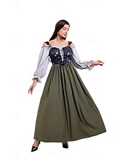 levne Šaty-Retro Viktoria Tarzı Středověké Šaty Košile Fintit se irština Rolník Dámské Keltské Fantazie Plesová maškaráda Plesová maškaráda Běžné / Denní Renesanční jarmark Dospělé Šaty Korzet