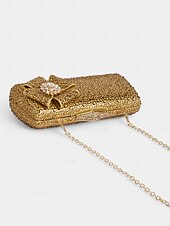 abordables Officiel-sandales à talons hauts avec nœud en strass scintillant et pochette assortie – chaussures glamour pour mariages, fêtes et événements officiels