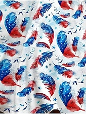 cheap Art&amp;Design Dress-Independence Day Women&#039;s Midi Dress Sundress Summer Dress Slip Dress Fit And Flare Dress Vacation Casual Boho Cold Shoulder Vacation Party Casual Oversized Graphic Flag Feather Sleeveless