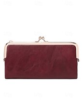 cheap Wallets-Women&#039;s Faux Leather Clip Bag Wallet Phone Case - Card Holder, ID Window, Zipper Closure - Versatile Design for Women - Perfect for Daily Use and Travel Black Pink Red