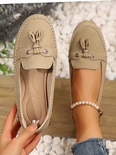 halpa Naisten mokkasiinit ja loaferit-naisten rennot siniset mokasiiniloaferit – pehmeät mokkanahkaiset slip-on -tassut tupsurusetilla, mukavat ajokengät jokapäiväiseen käyttöön