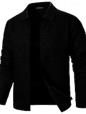 economico Giubbotti e cappotti da uomo-Per uomo Giacca Leggera Giacca Estiva Giacca Camicia Giacca di transizione Vacanza Quotidiano Resistente all&#039;usura Tasca Primavera Autunno Semplice Moda Classico Bavero Regolare Nero Bianco Vino Blu