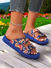Χαμηλού Κόστους Γυναικεία παπούτσια-Η 250η Επέτειος των Ηνωμένων Πολιτειών Γυναικεία Σάνδαλα με Πολύχρωες Πεταλούδες και Ρυθμιζόμενο Μπuckle – Ζωντανά Καλοκαιρινά Σάνδαλα Slip-On για Παραλία Διακοπές και Casual Χρήση