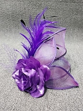 cheap Fascinators-Fascinators Feathers Net Veil Hat Wedding Horse Race With Feather Cap Headpiece Headwear