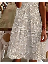 abordables Robe Simple-Robe Mini Femme Robe Décontractée Élégante Tropicale Hawaïenne Quotidienne Ajustement Régulier Impression 3D Graphique Floral Manches Courtes Col Ronde Noir Blanc Rose Bleu Été