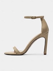 cheap Prom-Black Ankle Strap Stiletto Sandals for Women - Elegant Open-Toe High Heels for Evening &amp; Formal Events