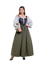 levne Šaty-Retro Viktoria Tarzı Středověké Šaty Košile Fintit se irština Rolník Dámské Keltské Fantazie Plesová maškaráda Plesová maškaráda Běžné / Denní Renesanční jarmark Dospělé Šaty Korzet