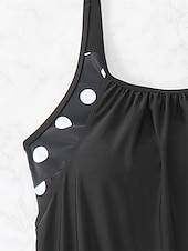 cheap Tankinis-Women&#039;s Swimwear Bikini 2 Piece Boy Leg Swimsuit Backless Slim Vacation Beach Wear Polka Dot U Neck Sleeveless Bathing Suits