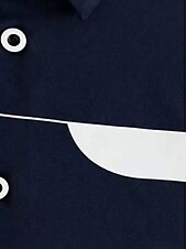 billiga Herrgolfkläder-Herr Vandringspolotröja Vit Marinblå Kortärmad Överdelar Golfkläder Kläder Outfits Bär kläder