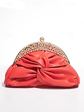 economico Clutch e borsette da sera-pochette da sera in similpelle da donna – borsa con nodo vintage decorato con strass per matrimoni, feste ed eventi formali colore argento nero bianco