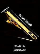 voordelige Heren dassen en vlinderdassen-elegante gouden stropdasclip voor heren – strak design met zwarte inleg, perfect voor zakelijke, formele evenementen en bruiloften