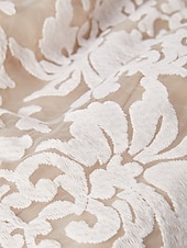 baratos Comprimento do chá-Vestido A-Line Mãe da Noiva Convidada de Casamento Elegante Decote Transparente Midi de Chiffon com Tule e Mangas 3/4 com Pregas e Aplicações 2025