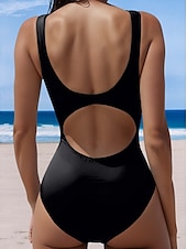 billige Onepiece badedrakter-Damebikinier Én Delt Badedrakt Strandtøy Sommer Geometrisk Uten Ermer Badedrakter