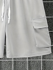 cheap Men's Basic Tees sets-Men's Workout Set Tracksuit T shirt &amp; Shorts Set Outfit Set Crew Neck Outdoor Daily Sports Pocket Drawstring 2 Piece Plain Black Red Green Polyester Activewear Classic Casual Summer