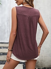 levne Dámské topy a košilky-Dámský top bez rukávů s ramínky grafický módní moderní casual výstřih čtvercový každodenní východ víkendový krajkový vínový šedý letní