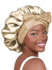 abordables Chapeaux pour femmes-bonnet de nuit en satin de soie avec nœud pour femme – protection des cheveux douce, confortable et élégante, disponible en plusieurs couleurs