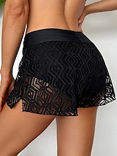 abordables Bas de bikini-Femme Maillots de Bain Caleçon extensible Maillot de bain Maille Taille haute Vacances Tenues de plage Couleur unie Sans Manches Maillots de bain