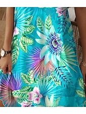 cheap Floral Dress-Women&#039;s Mini Dress Casual Dress Sundress A Line Dress Summer Dress Elegant Vacation Stylish Vacation Daily Regular Fit Floral Graphic Ditsy Floral Short Sleeve Crew Neck Blue Summer