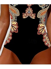 Χαμηλού Κόστους Ολόσωμα μαγιό-Γυναικείο Μονοκόμματο Μαγιό Αδυνατιστικό Μπόχο Μονοκίνι Ανοιχτή Πλάτη Έλεγχος Κοιλιάς Ψηλή Μέση Λεπτό Σαββατοκύριακο Παραλίας Γεωμετρικό Στρογγυλό Λαιμό Χωρίς Μανίκι