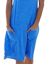 abordables Robe Simple-Robe midi femme Robe décontractée Robe sans manches Basique Décontractée Vacances Quotidienne Coupe régulière Graphique Sans manches Col en U Noir Blanc Rose Bleu ciel Été