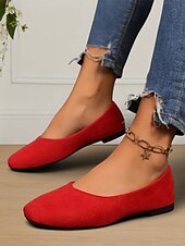 ieftine Pantofi Joși de Damă-pantofi cu slip-on clasici pentru femei din piele intoarsa artificiala pentru uzura de zi cu zi, birou si calatorii