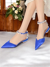 abordables Officiel-chaussures de mariage chic en satin noir avec bride à la cheville en cristal – bout pointu, talon bas, parfaites pour les mariages et les occasions élégantes