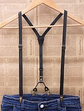 billige Slips og sløyfe for menn-selesett for menn – justerbare y-rygg seler med klips – elegant mote for bryllup, formelle begivenheter og daglig bruk