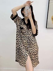 abordables Camisones y camisas de dormir para mujeres-Mujer Pijamas Activo Hogar Cuello Barco HZX-9616 Verano Primavera