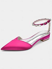 abordables Officiel-chaussures de mariage chic en satin noir avec bride à la cheville en cristal – bout pointu, talon bas, parfaites pour les mariages et les occasions élégantes