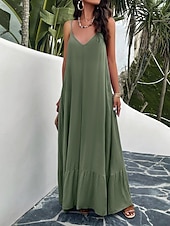 preiswerte Kleider für die Ferien-Damen Minikleid Casual kleid skims dress Basic Brautkleider schlicht Urlaub Täglich Regular Fit Glatt Ärmellos Gurt Schwarz Rote Blau Grün Sommer