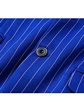 preiswerte Herrenblazer-Herren Abschlußfeier Abendkleidung Blazer Geschäft Formeller Abend Hochzeitsfeier Nur oben Mode Lässig Sommer Frühling &amp; Herbst Polyester Streifen Tasche Lässig / Alltäglich Einreihig Blazer Schwarz