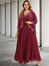 abordables Avec veste-Robe de deux pièces A-Line invitée de mariage robe élégante formalité longueur thé sans manches col en V chiffon avec appliqués 2025 taille personnalisée gratuite