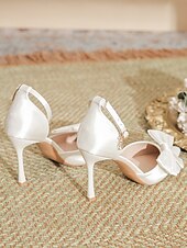 preiswerte Formell-Champagnerfarbene Pumps mit Fesselriemchen und Schleife – elegante Damen-Stilettos mit spitzer Spitze für Hochzeiten und besondere Anlässe