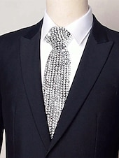 abordables Cravates et nœuds papillon pour hommes-cravate style diamant en strass pour hommes et femmes – détail étincelant en faux diamant pour événements officiels, fêtes et occasions spéciales