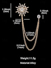 voordelige Heren dassen en vlinderdassen-elegante kristallen ster revers speld met gouden kettingen – stijlvolle broche voor mannen en vrouwen, perfect voor pakken, bruiloften en formele gelegenheden