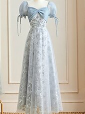 cheap Bridesmaid Dresses-A-Line Bridesmaid Dress Off Shoulder Sleeveless Elegant Floor Length Nylon with Split Front