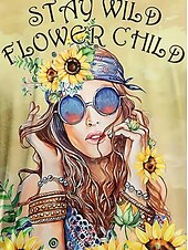 billige Kunst &amp; Design t-skjorte-Dame T skjorte Sommertopper Grafisk Solsikke Klassisk Fritid Kortermet Crew-hals Crop Tops Daglig Helg Trykt mønster Regnbue Sommer Vår Høst